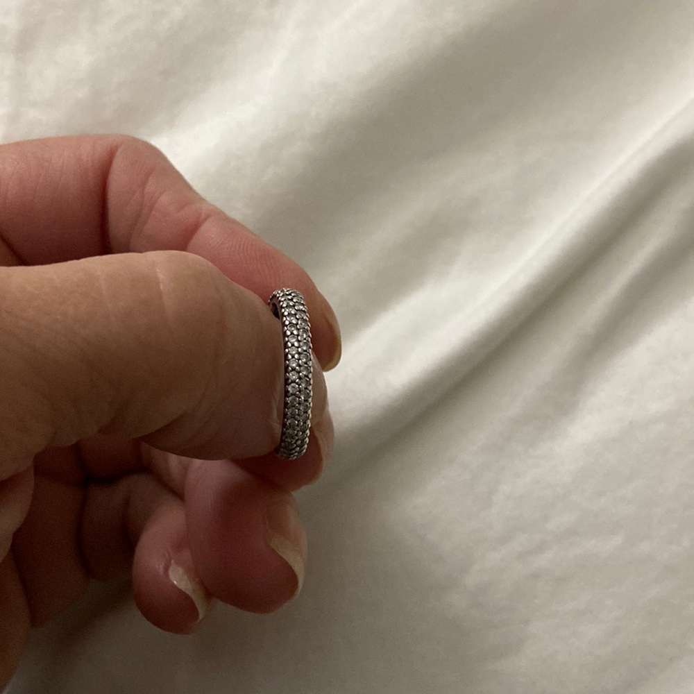 Pandora Sterling silver and cubic zirconia stacking ring